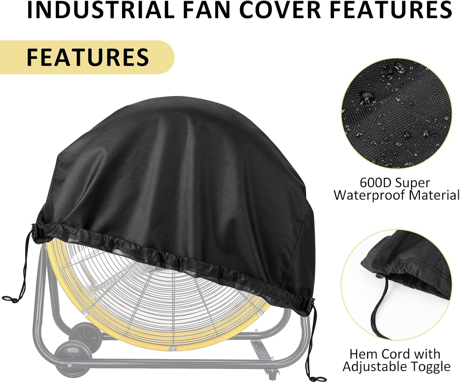 KINPEE Cubierta de ventilador industrial, impermeable y a prueba de polvo para...