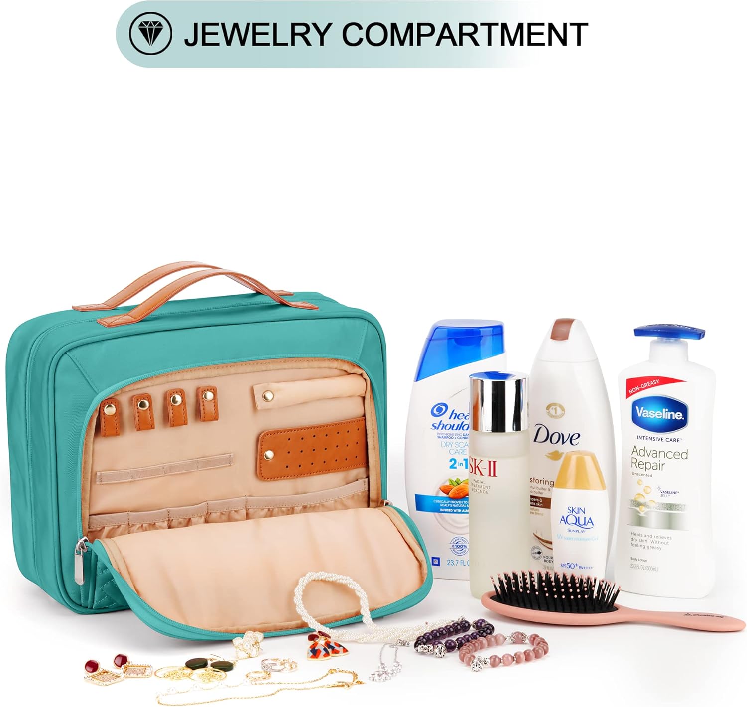 Travel Hanging Toiletry Bag for Women, Cruise Ship Essentials, with Jewelry...