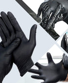 Guantes de nitrilo, negros, pequeños, 100 unidades, guantes protectores