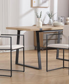 Sillas de comedor de lino con patas de metal negro, sillas de comedor modernas