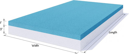 FoamyFoam Repuesto de colchón de 4 x 28 x 72 pulgadas, espuma viscoelástica de