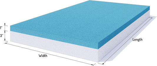 FoamyFoam Repuesto de colchón de 4 x 28 x 72 pulgadas, espuma viscoelástica de