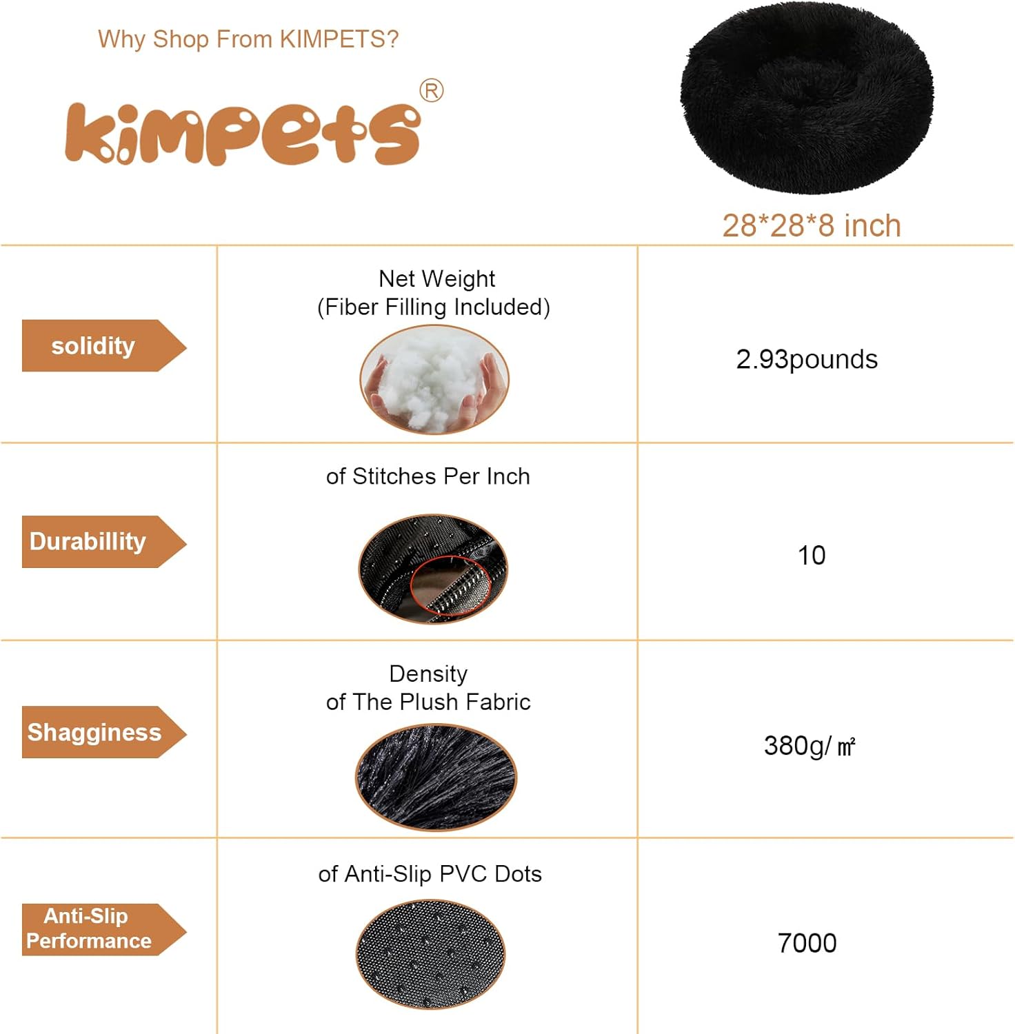 Camas calmantes para gatos y perros pequeños, medianos y grandes, cama de pelo...