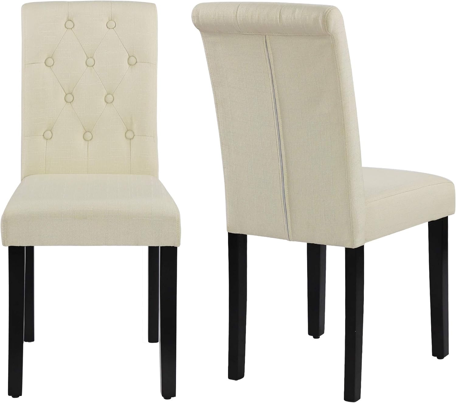 LSSBOUGHT Juego de 4 sillas de comedor con botones copetudos, sillas de cocina...