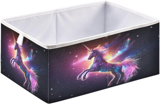 Kigai Cubo de almacenamiento de unicornio, cubos de almacenamiento plegables de