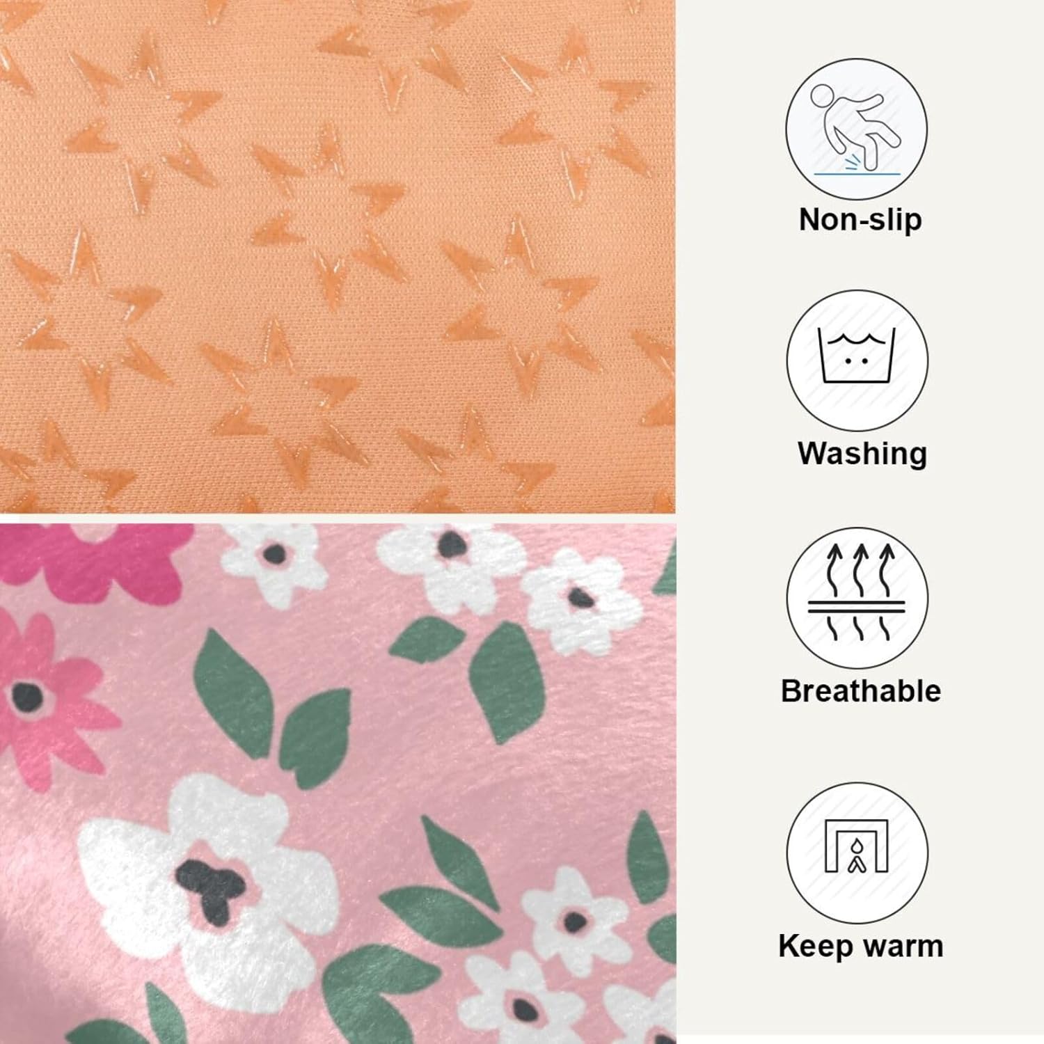 Almohadilla de cama para mascotas con diseño floral rosa, tapete suave para...