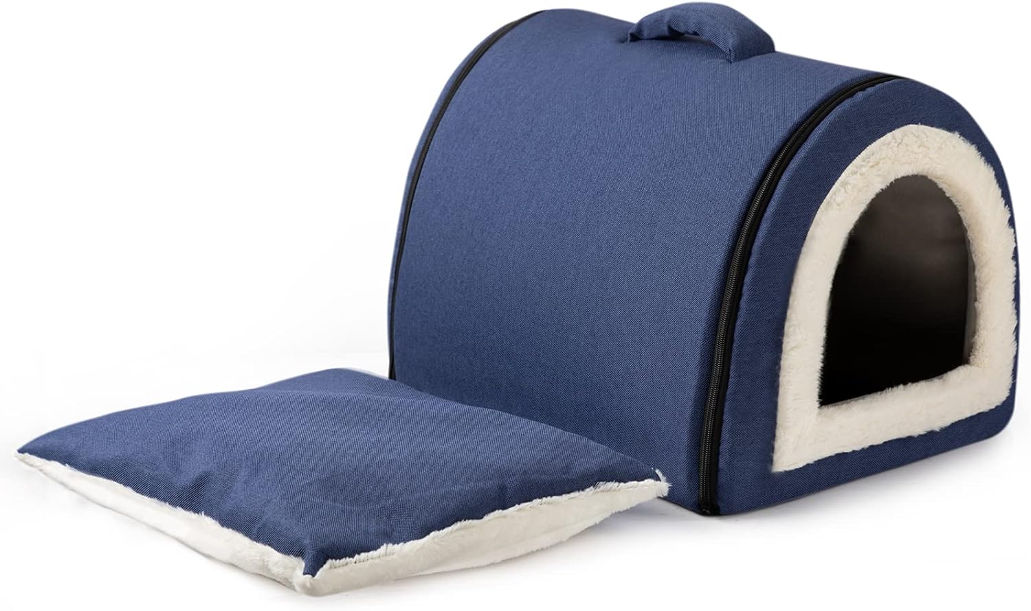 Hollypet Cama de lino para gatos, autocalentable 2 en 1, plegable, con forma de...