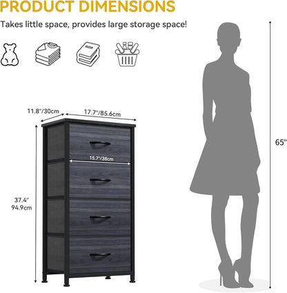 DWVO 4 Drawers Dresser, Dresser for Bedroom, Fabric Storage Tower, Chest of...