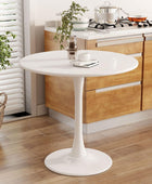 Mesa redonda blanca de 31.5 pulgadas, mesa de comedor moderna de tulipán, mesa