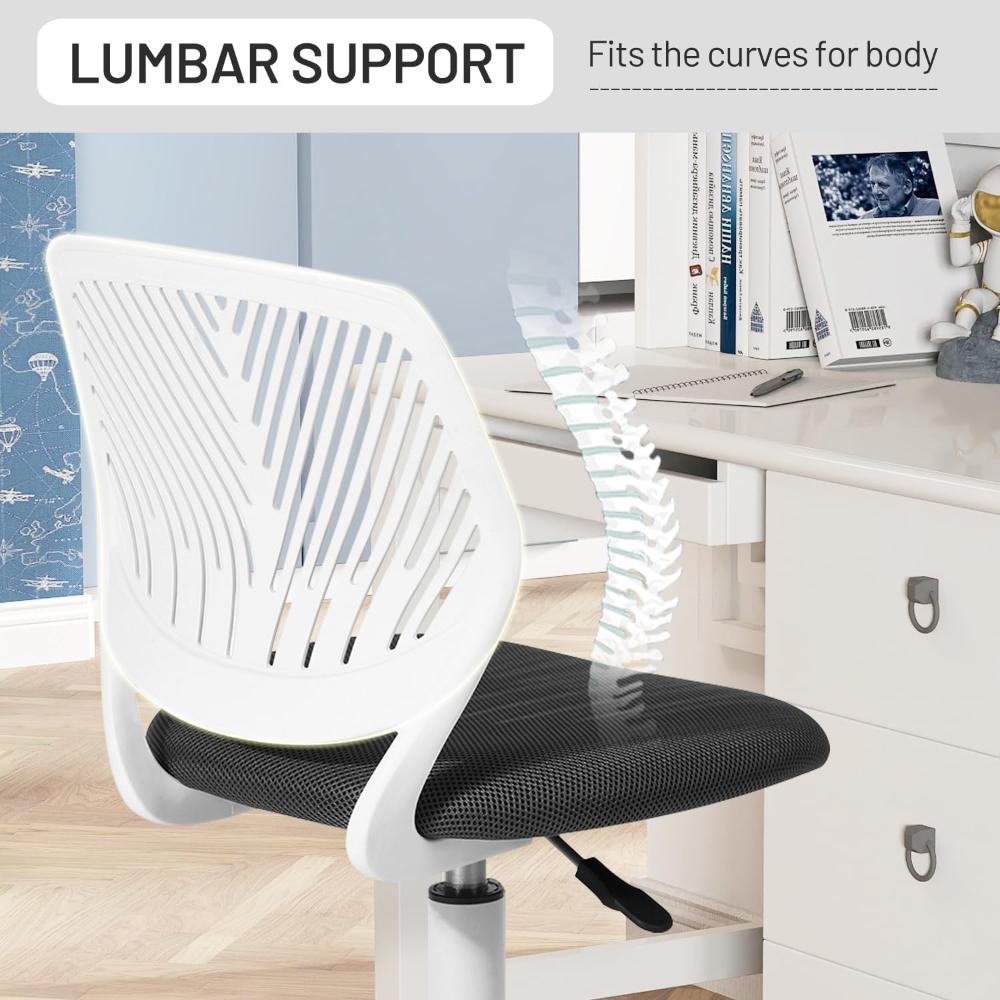 Silla Furniturer, Ergonómica, Siento De Malla Giratoria Con Altura Ajustable