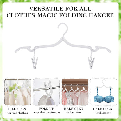 Perchas plegables de viaje plegables con clips, perchas plegables para ropa,