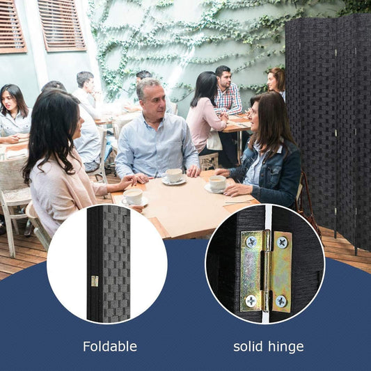 Divisor de ambientes de 6 pies, pantalla plegable de 4 paneles, separadores de...