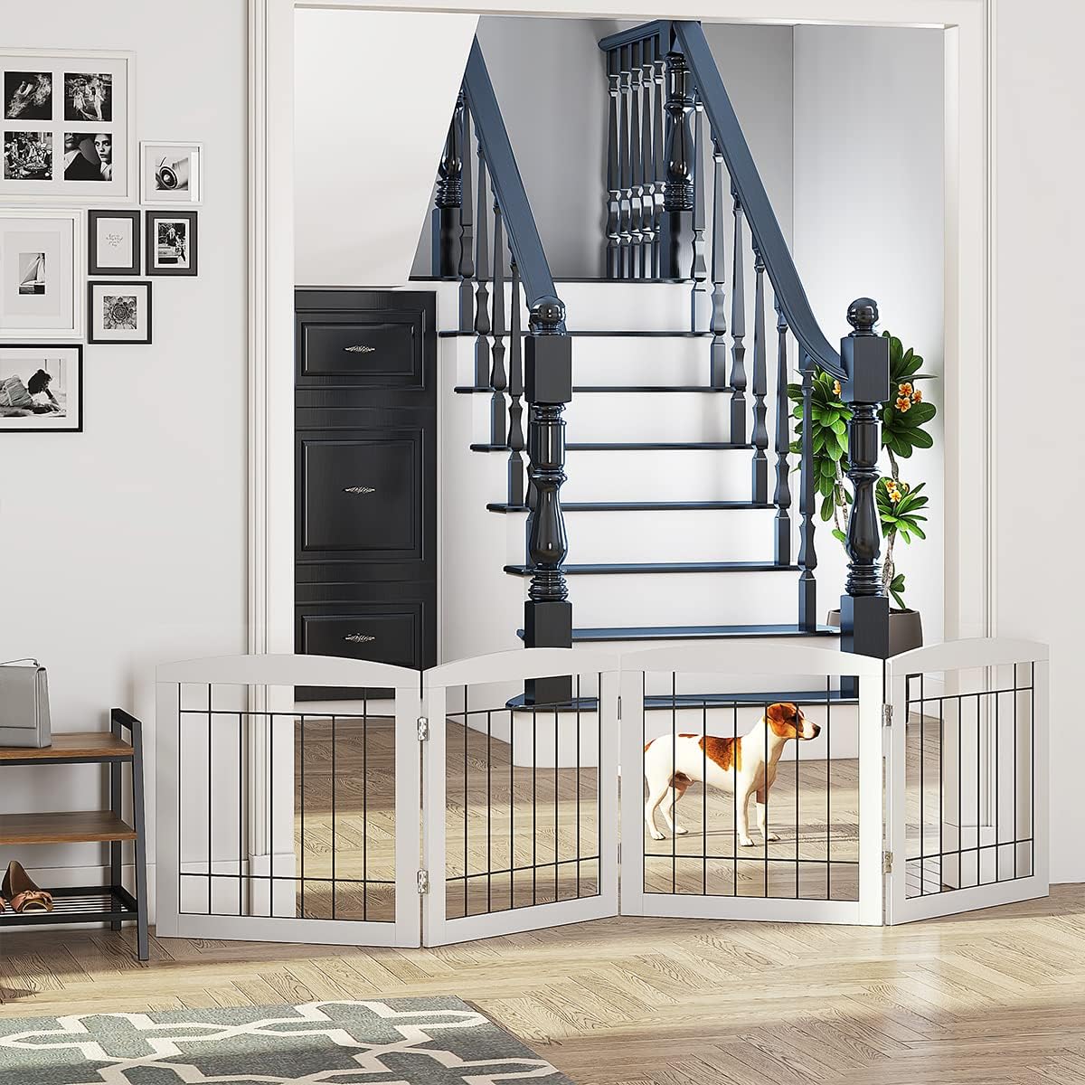 PAWLAND Puerta para perros para las puertas, escaleras de casa, plegable,...