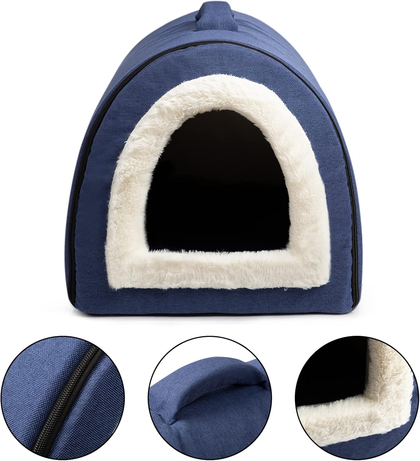 Hollypet Cama de lino para gatos, autocalentable 2 en 1, plegable, con forma de...