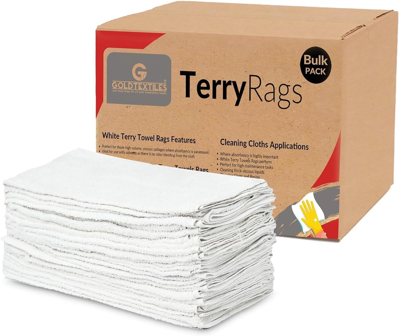 White Shop Towels 12 trapos de 27 x 54 pulgadas en una caja, valiosos trapos de