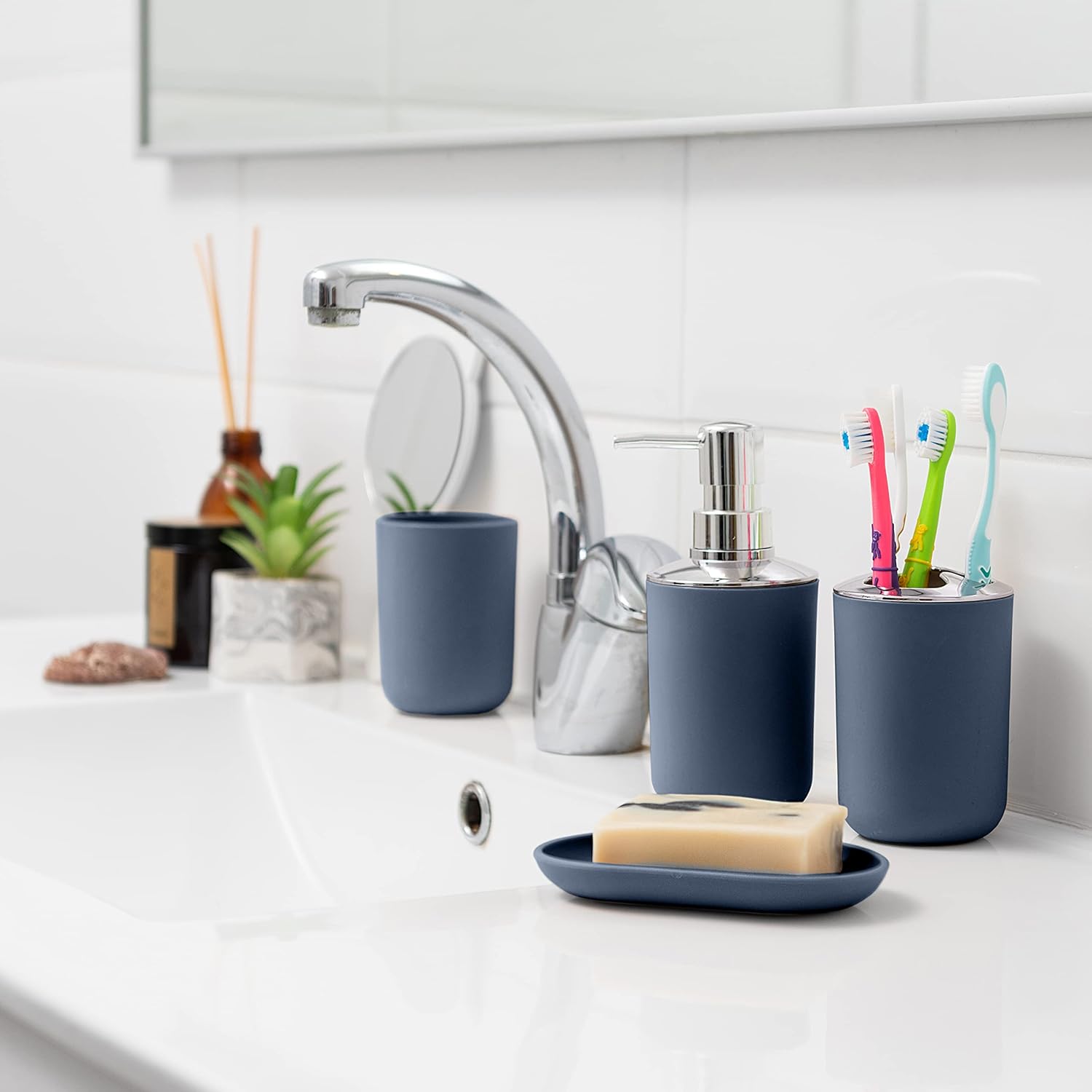 Moss & Stone Juego de 6 accesorios de baño, juegos de decoración de baño,...