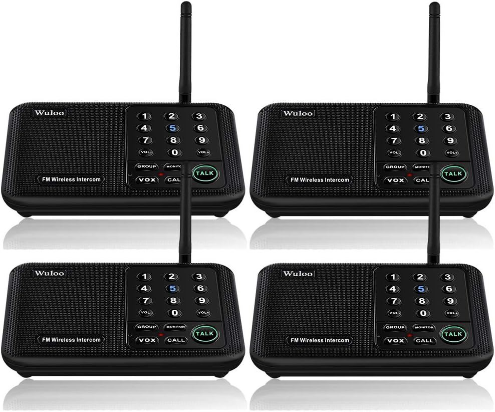 Wuloo Intercomunicadores inalámbricos para el hogar, rango de 5280 pies, 10...