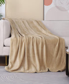 JIAHANNHA - Manta de franela de forro polar (50x60 pulgadas), manta beige para...