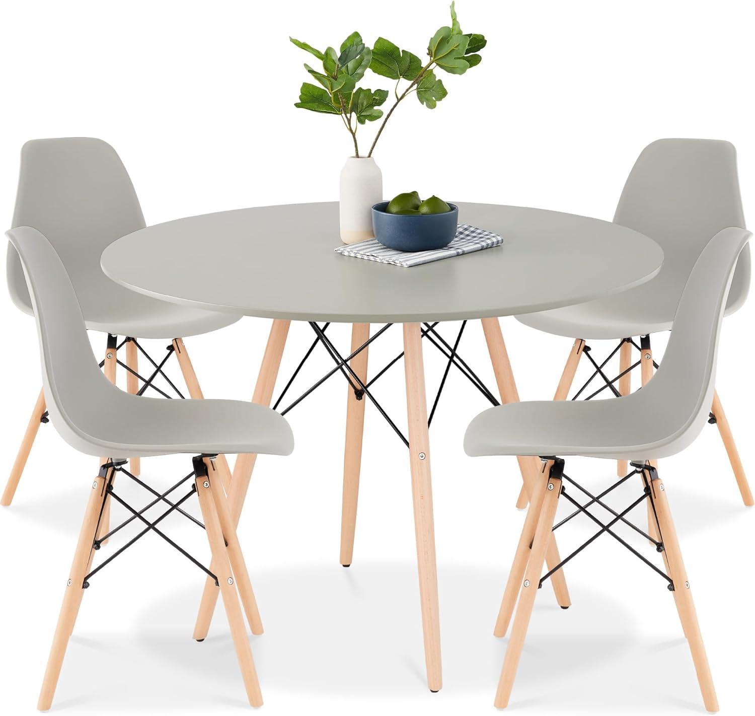 Juego de comedor de 5 piezas, juego de mesa y silla moderno de mediados de