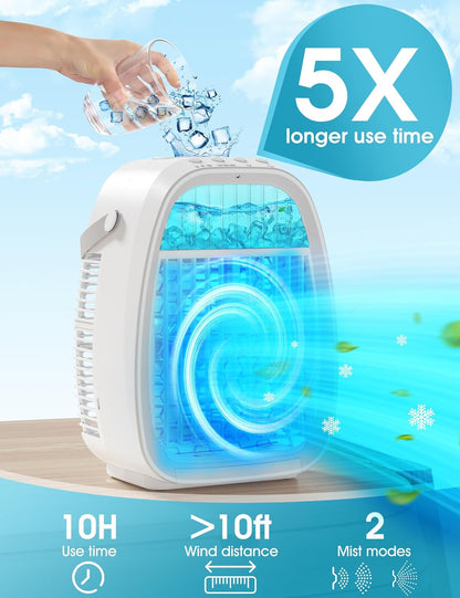 Ventilador de aire acondicionado portátil, mini aire acondicionado evaporativo