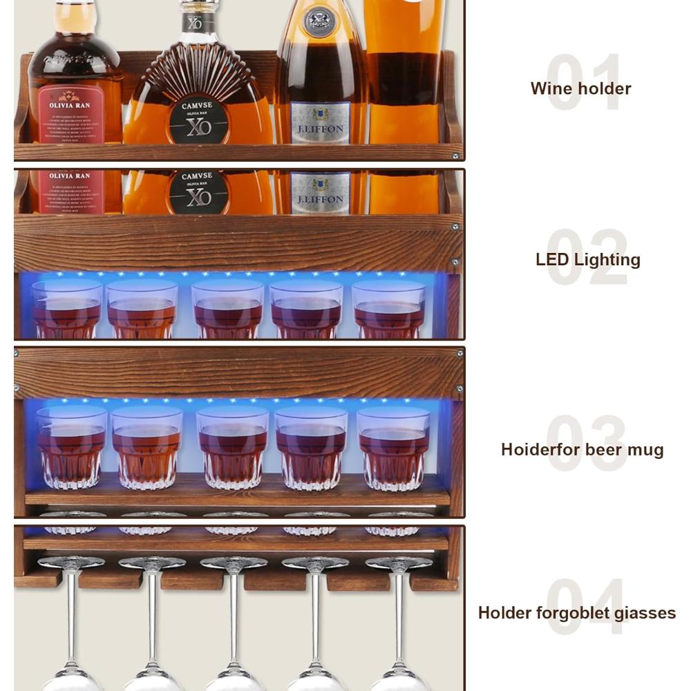 Set de 2 Repisas para Vinos y Copas TIRYIUOU
