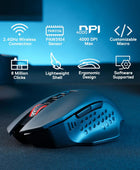 Redragon M656 Gainer - Mouse inalámbrico para juegos, 4000 DPI 2.4Ghz Gamer...