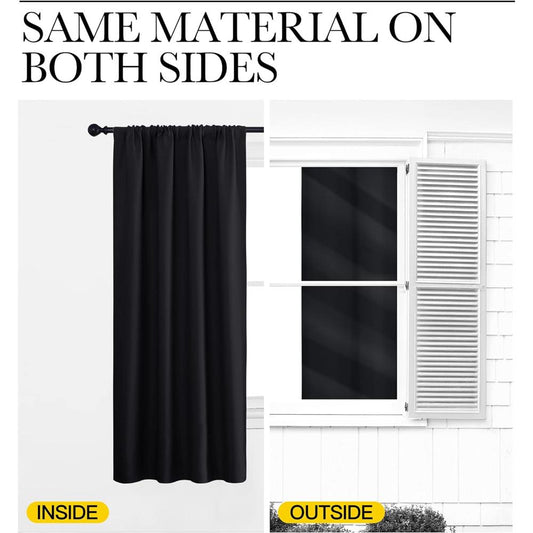 Cortinas opacas de color negro, NICETOWN
