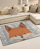Alfombra ligera estampada decorativa contemporánea con diseño de zorro de...