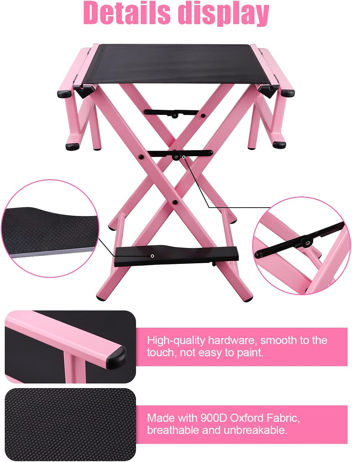 Lorvain Silla plegable de maquillaje para artista, silla de directores plegable...