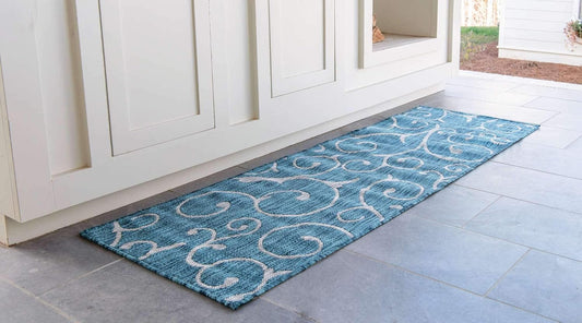 Unique Loom Outdoor Botanical Collection - Alfombra rizada, 2 pies x 6 pies 1...