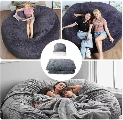 Funda para silla de puf gigante (sin relleno, solo funda), para adultos,