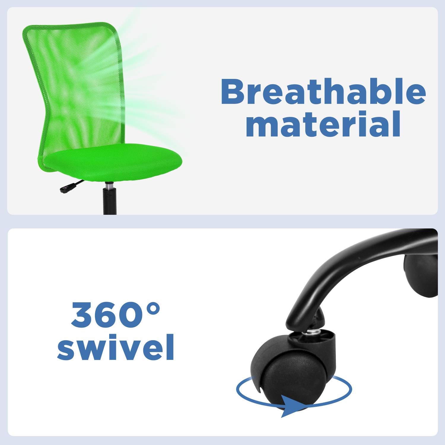 Silla para oficina en casa, de malla, con respaldo medio, silla sin brazos para...