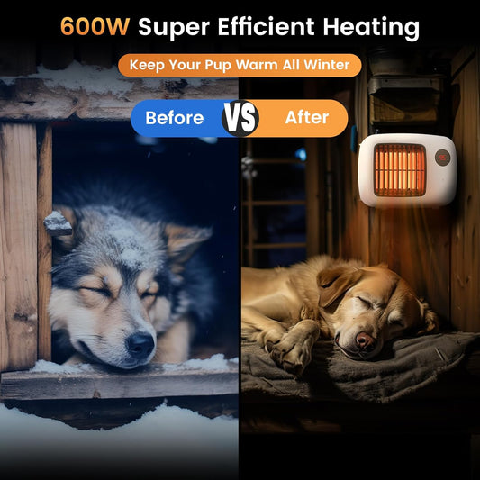 Calentador de casa de perro de diseño único de 600 W300 W con termostato,...