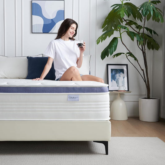 Colchón híbrido de espuma viscoelástica tamaño Queen de 12 pulgadas en caja,