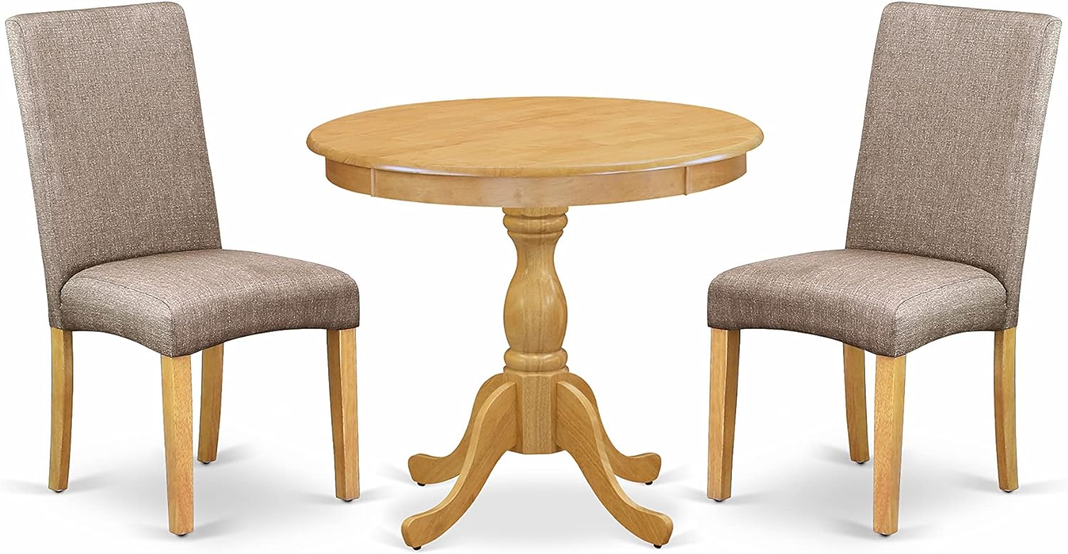 East West Furniture Juego de mesa de comedor de 3 piezas contiene una mesa de