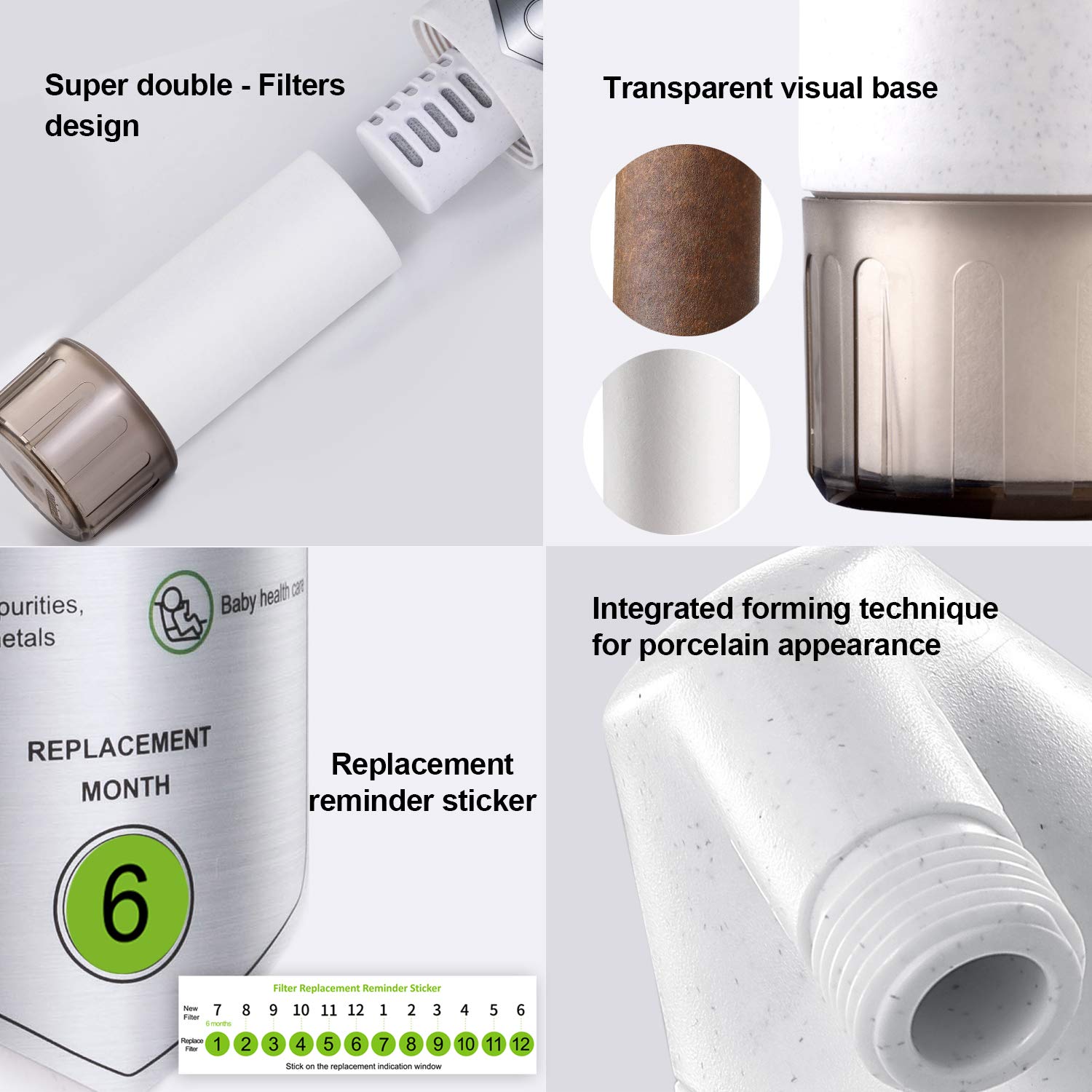 miniwell L720-Plus - Sistema de filtro de ducha para baño de agua dura y pozo,...