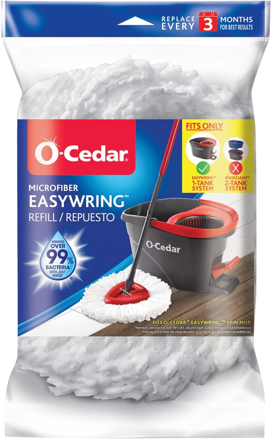 O-Cedar O-Cedar EasyWring Recambio de limpieza profunda (paquete de 4) y