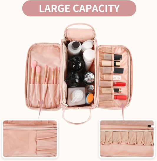 Neceser organizador de maquillaje de viaje para mujer, accesorios de aseo