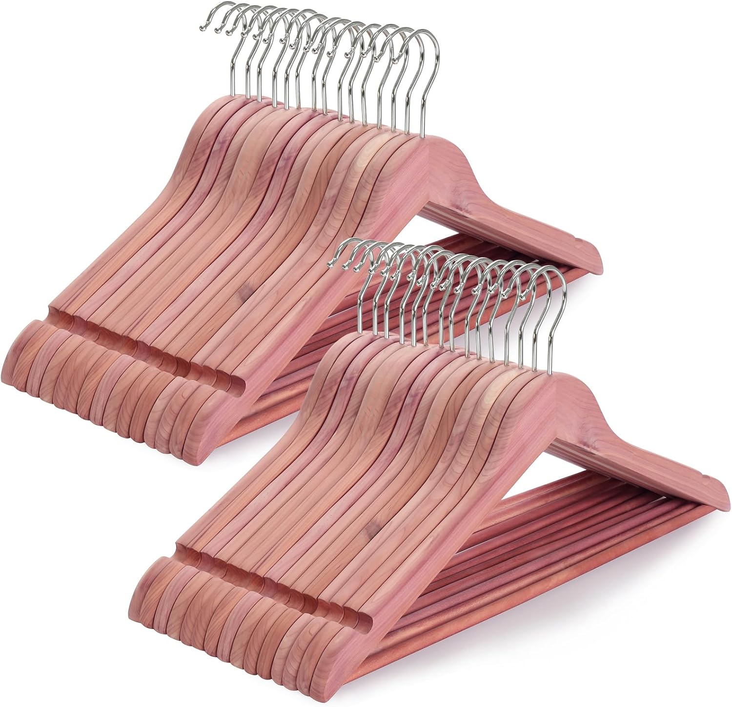 Perchas de madera de cedro rojo americano, paquete de 30 perchas para armario,