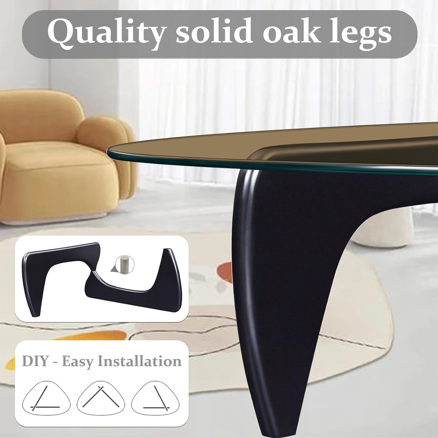 Mesa de centro de cristal para sala de estar, mesa de centro moderna de...