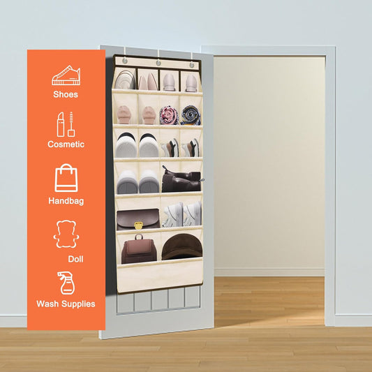 Organizador de zapatos para colocar sobre la puerta con bolsillo grande,