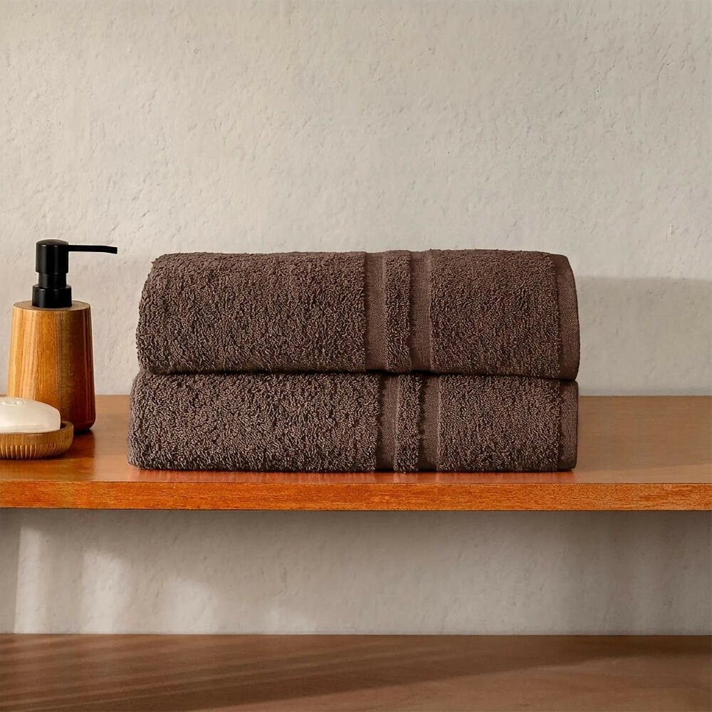 Toalla de Baño Caribe, en Algodón 100%, Coffee, de 90 x 170 cm