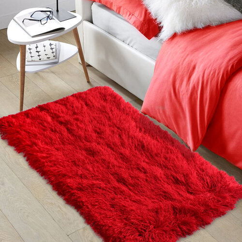 Alfombra Peluda Beng 60X110 Cm Rojo