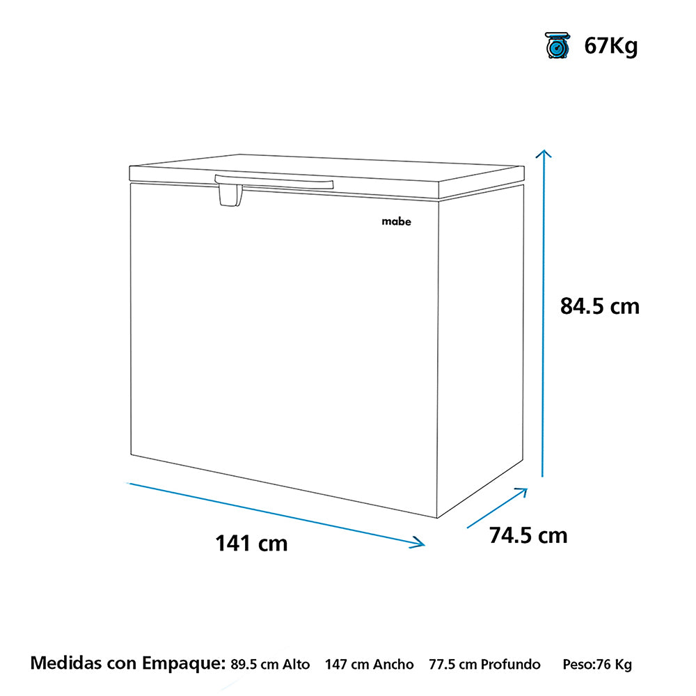 Congelador Horizontal de 430 Litros Mabe Blanco