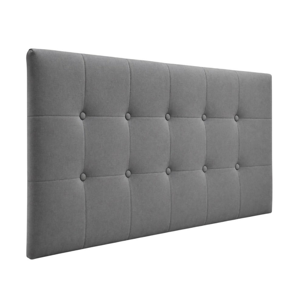 Cabecero Queen 160x60 Cuadros Grandes Gris Tela