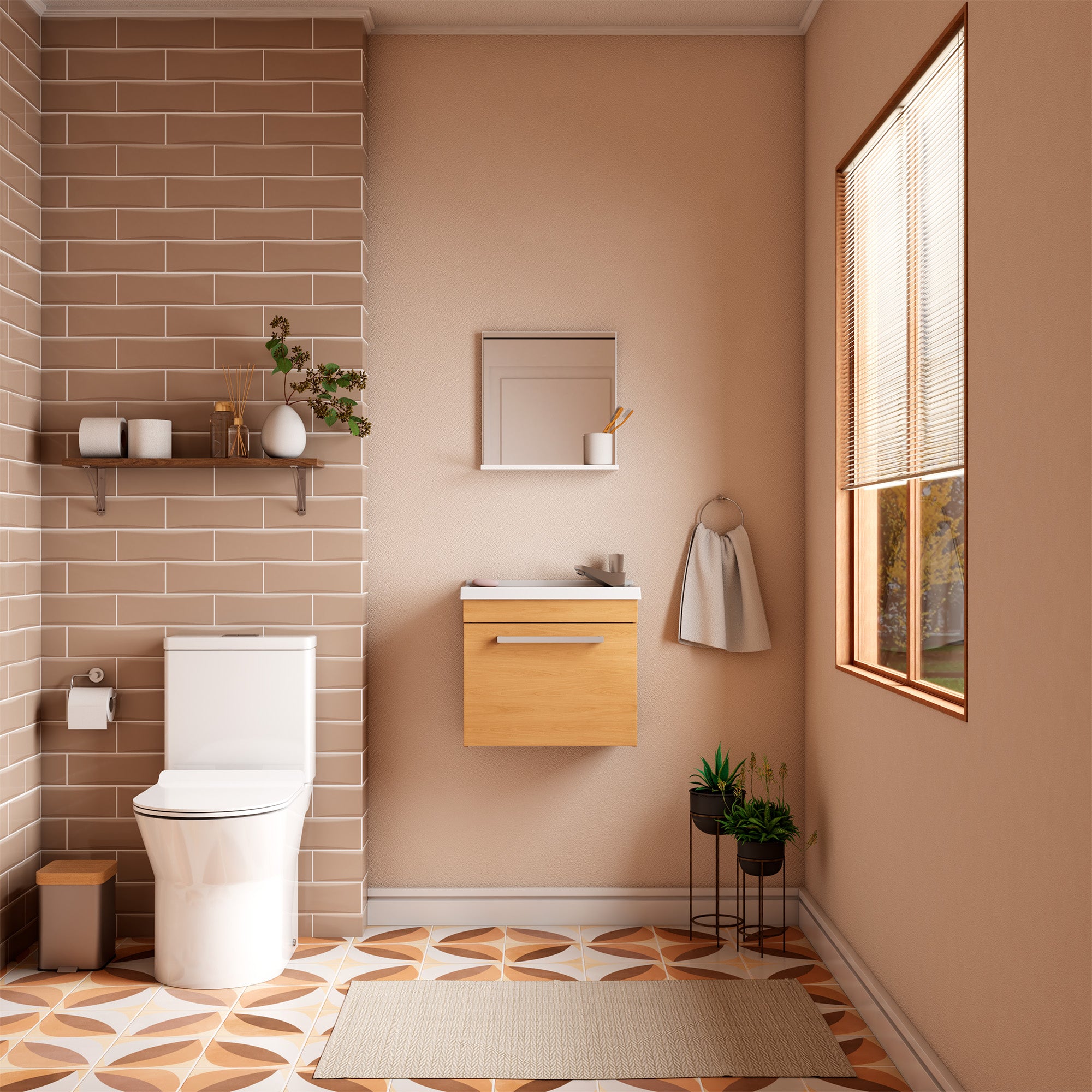 Mueble para Baño Ágata Jequitiba con Lavamanos y Espejo