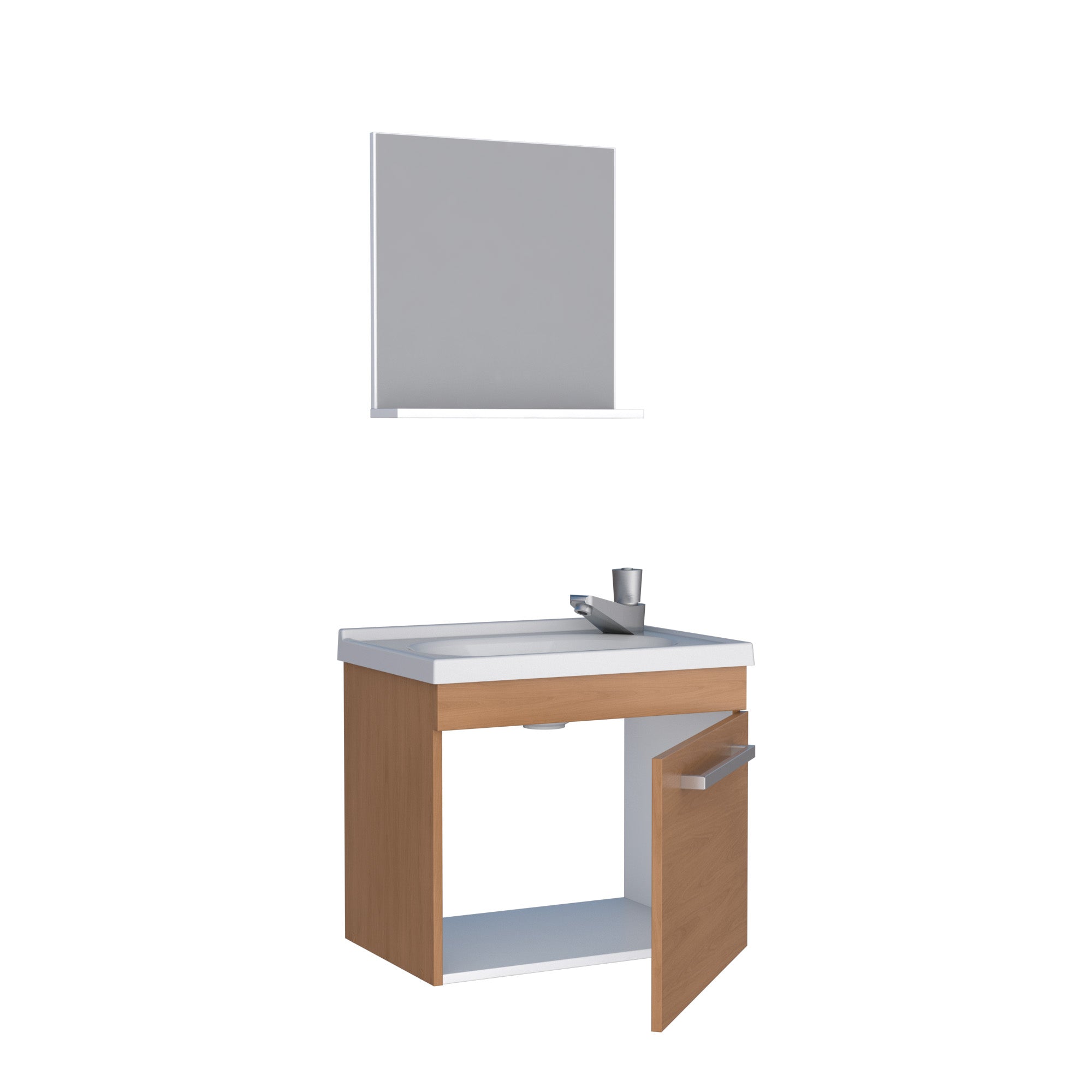 Mueble para Baño Ágata Jequitiba con Lavamanos y Espejo