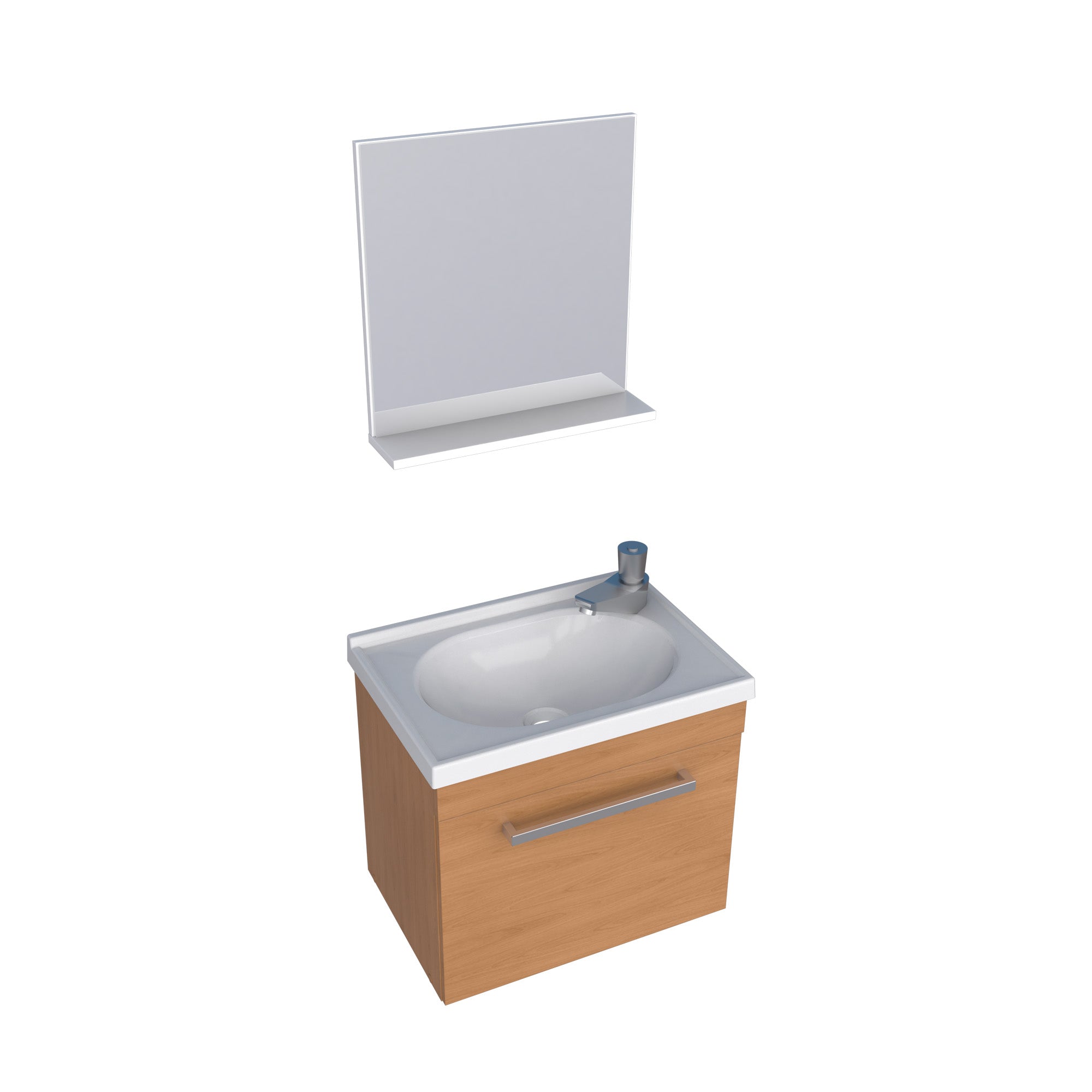 Mueble para Baño Ágata Jequitiba con Lavamanos y Espejo