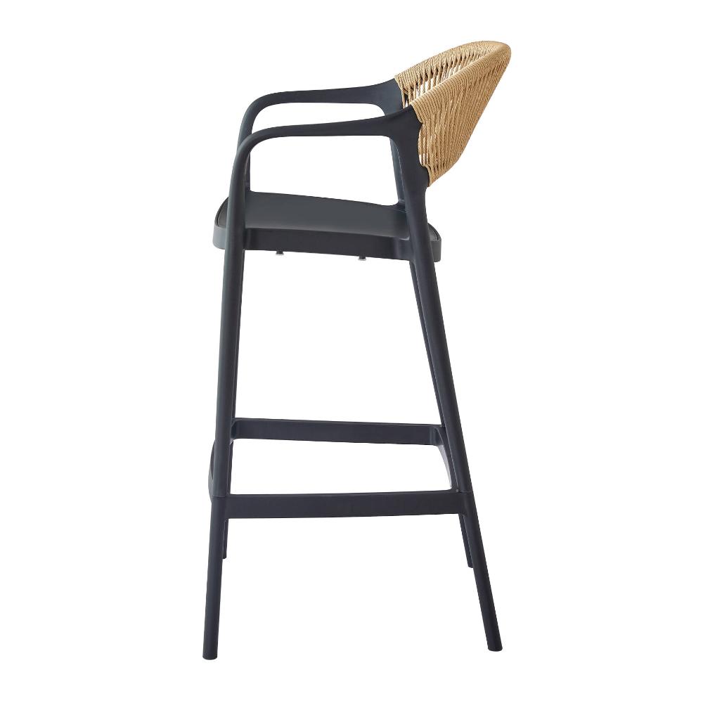 Silla para Bar Balí, Negro, Doble propósito con Reposa Pies
