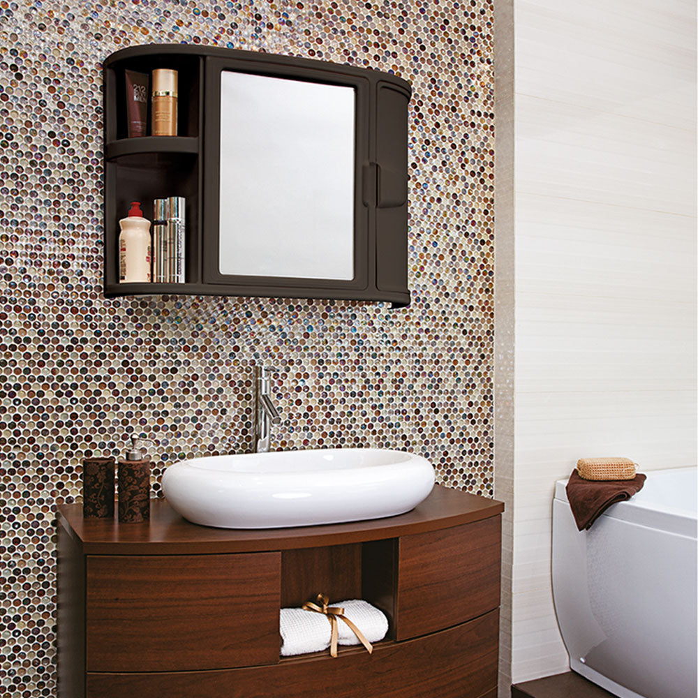 Gabinete para Baño con Espejo Wengue